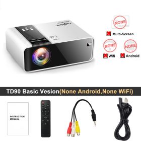 HD Mini Projector TD90 Native 1280 x 720P LED Android WiFi Projector Video Home Cinema 3D Smart Movie Game Proyector (Ships From: China)